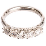 Platinum 1.00ctw Diamond 5 Round Stone Ring