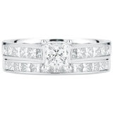 Platinum 2.05CTW Princess Cut Diamond Bridal Set