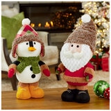 Standing Figurine 2 Piece Santa And Penguin