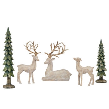 Deer Family And Tree Set 5 Piece