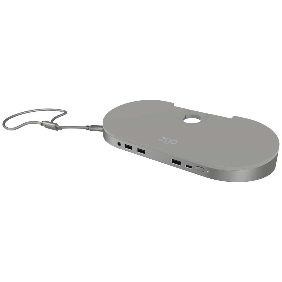 ZGO ZDOCK Dual Video USB Docking Station Silver ZGO-ZDOCK-SL