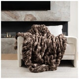 Mon Chateau Luxe Faux Fur Throw Brown