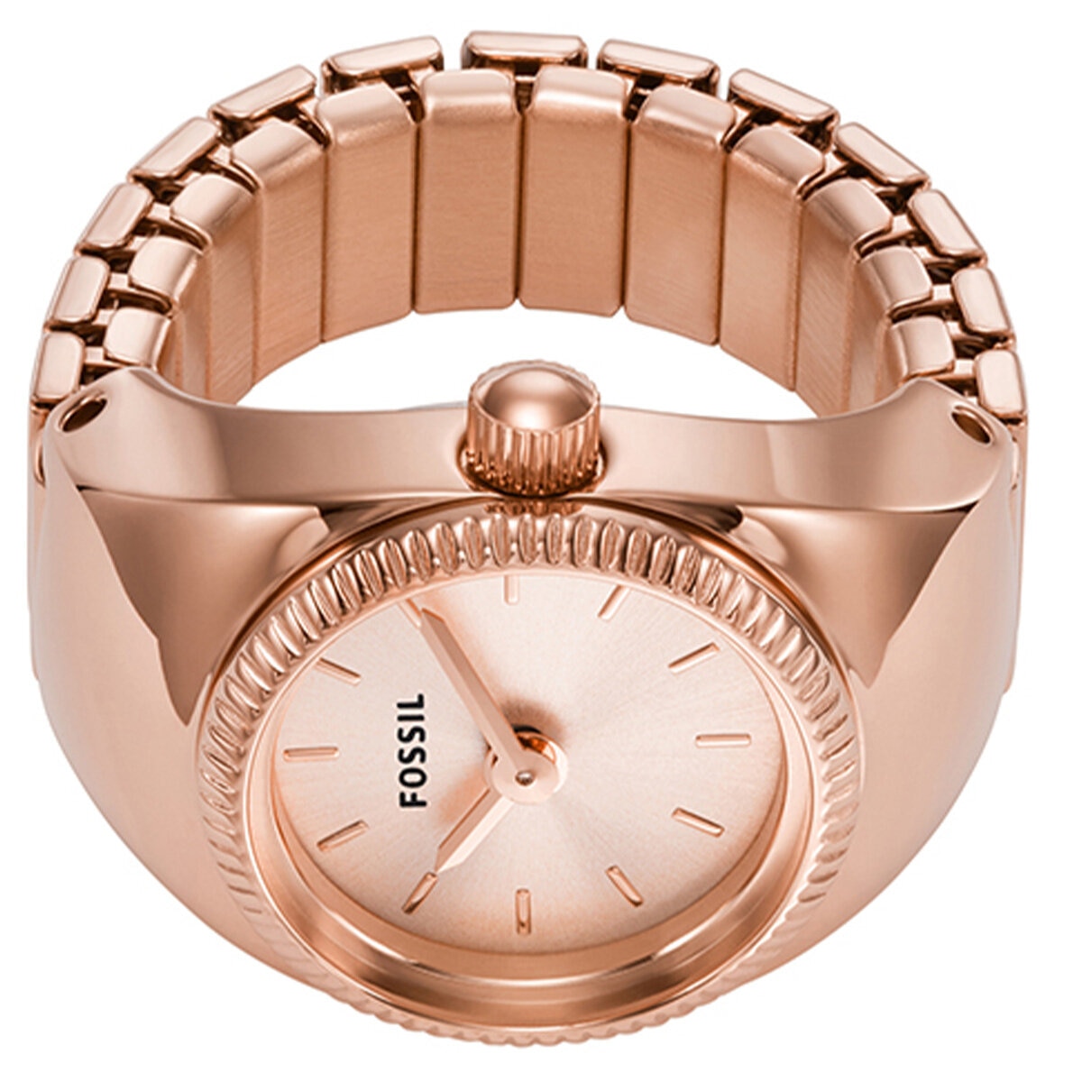 Fossil Watch Ring Rose Gold Tone Women's Watch ES5247