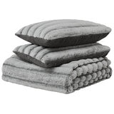 FRYE Channel Comforter 3 Piece Set King Grey