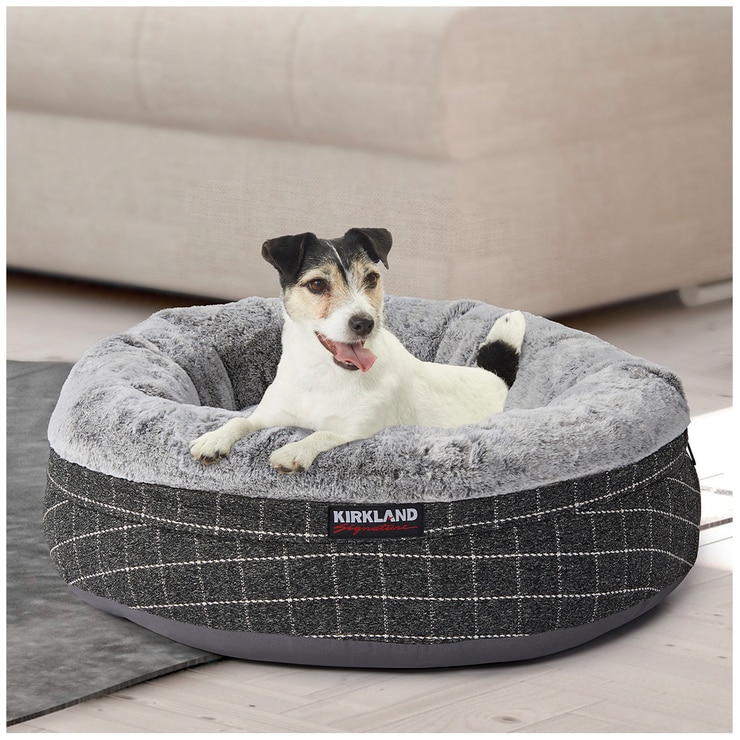 Kirkland Signature Dog Nest Bed 24 Inch - Grey Window Pane | Costco ...