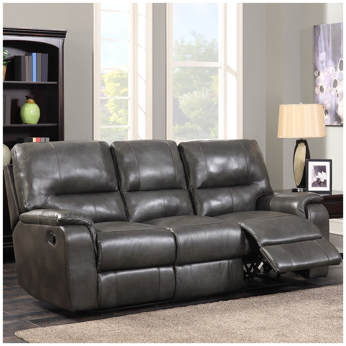 costco gray leather recliner