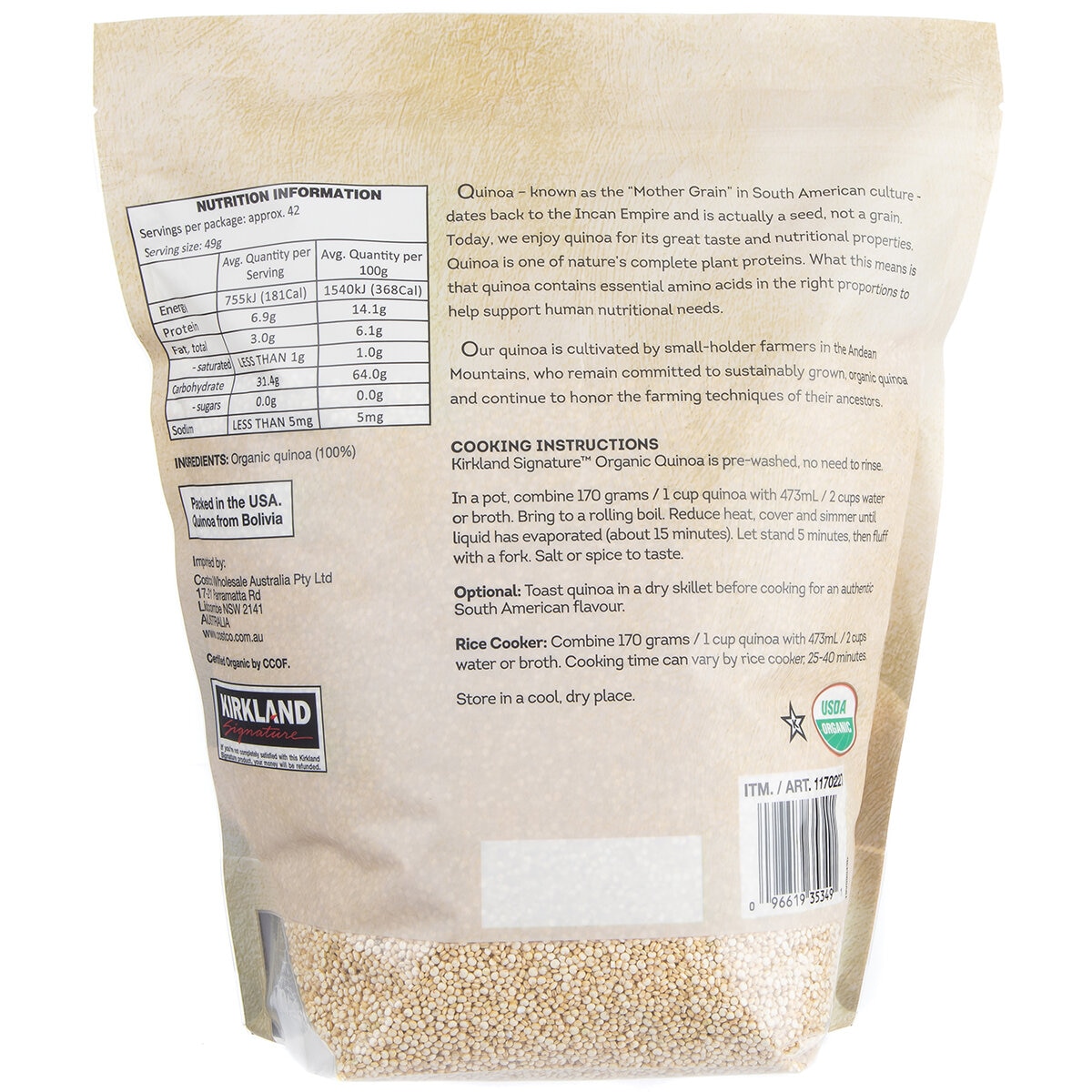 Kirkland Signature Organic Quinoa 2.04kg