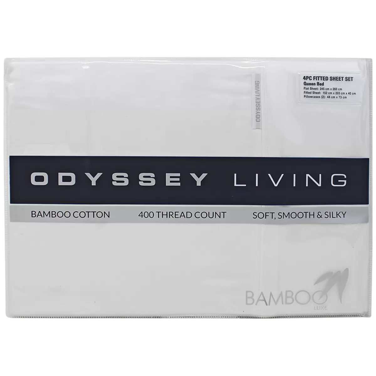 Odyssey Living 400TC Bamboo 4 Piece Sheet Set Queen