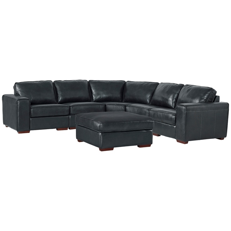 Pulaski Leather Sectional Sofa With Ottoman Black Costco Australia