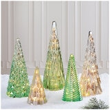 LED Glass Trees 5pk Gold