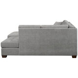 Thomasville Miles Fabric Sectional with Ottoman Grey