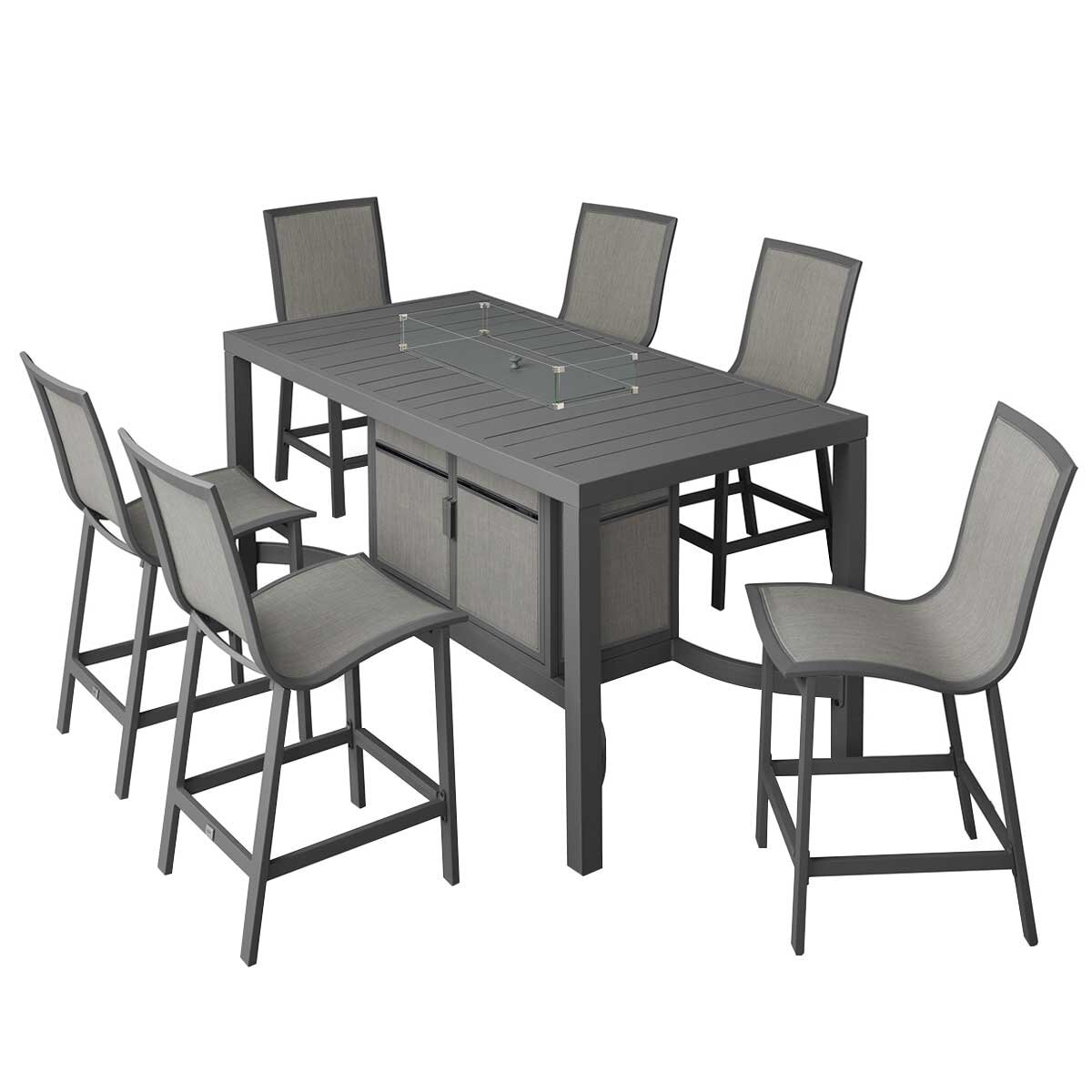 Agio Maricopa 7 Piece High Dining Fire Set