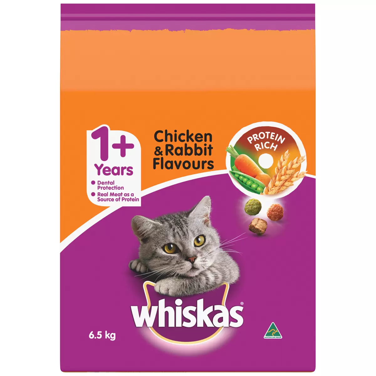 Whiskas Chicken & Rabbit Adult Dry Cat Food 2 x 6.5kg