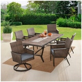 Agio Summerton 7 Piece Woven Dining Set