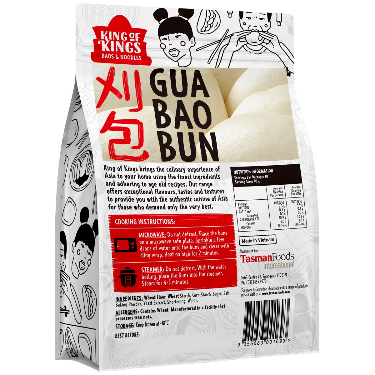 King Of Kings Gua Bao Bun 20 Pack 800g