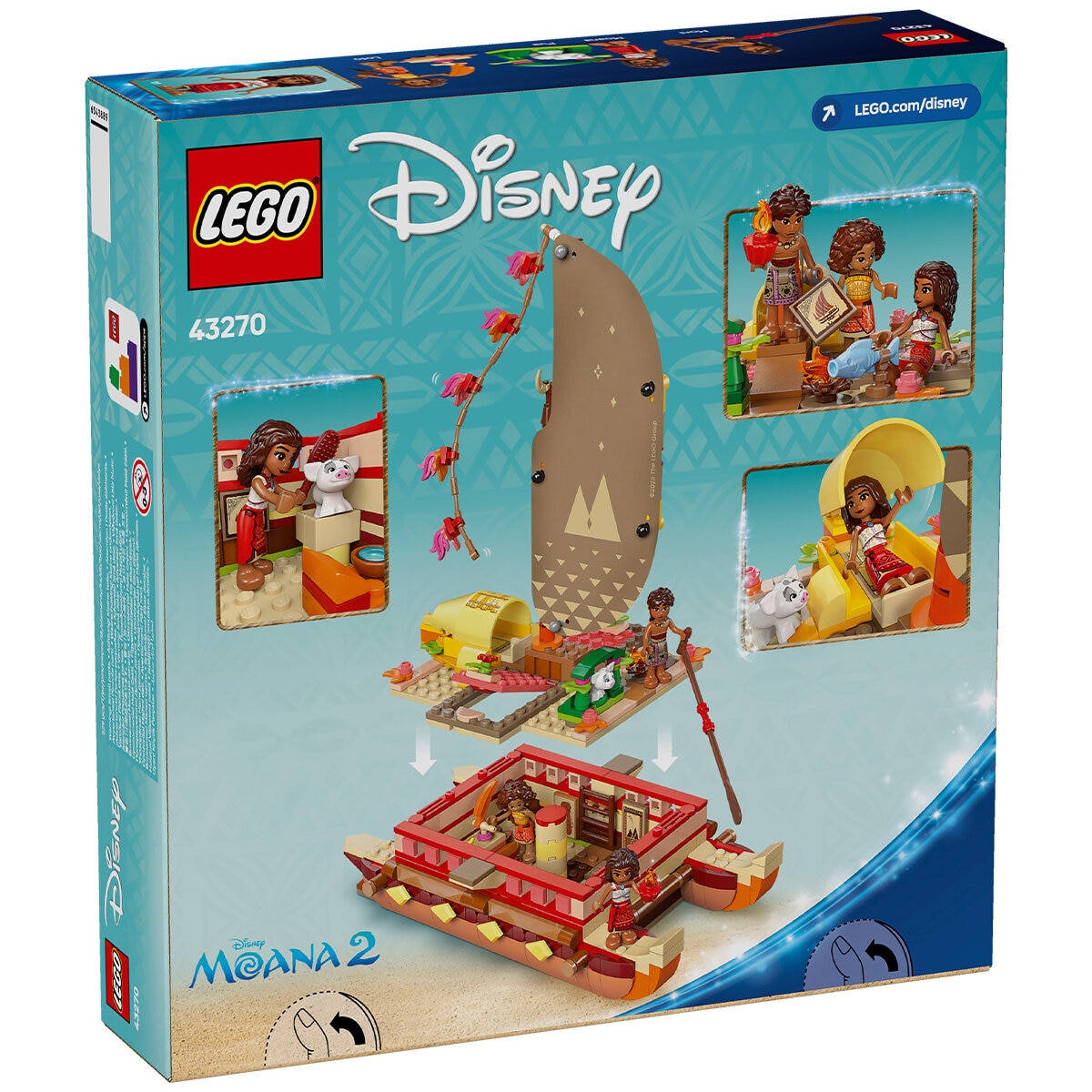 LEGO ǀ Disney Moana’s Adventure Canoe Fantasy Toy Model Kit 43270