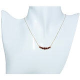 14KT Yellow Gold Graduated Garnet Bar Centre Necklace Chain 43cm