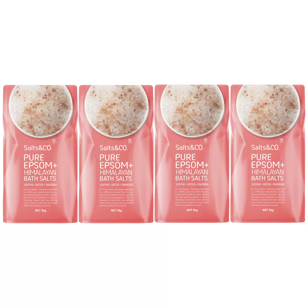 Salts & Co Epsom and Himalayan Bath Salts 4 x 3kg