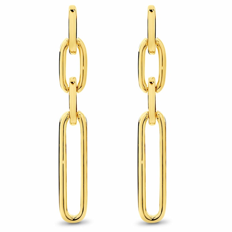 18KT Yellow Gold Paperclip Drop Earrings 18KT Yellow Gold Paperclip Drop Earrings