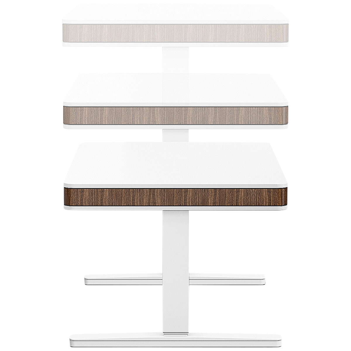 Moll T7 XL Walnut Sit and Stand Desk, White-Walnut