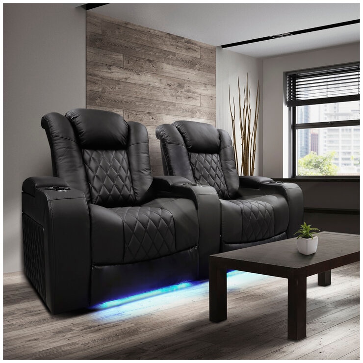 Valencia Home Theatre Tuscany Edition 2 Seater Black Valencia Home Theatre Tuscany Edition 2 Seater Black