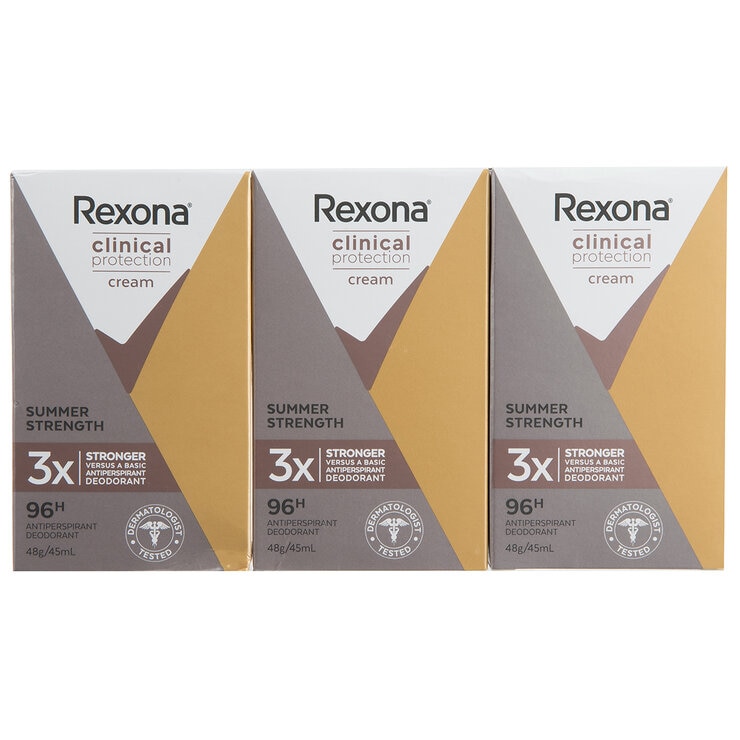 Rexona Women Antiperspirant Cream Clinical Summer Strength 3x 45ml Rexona Women Antiperspirant Cream Clinical Summer Strength 3x 45ml