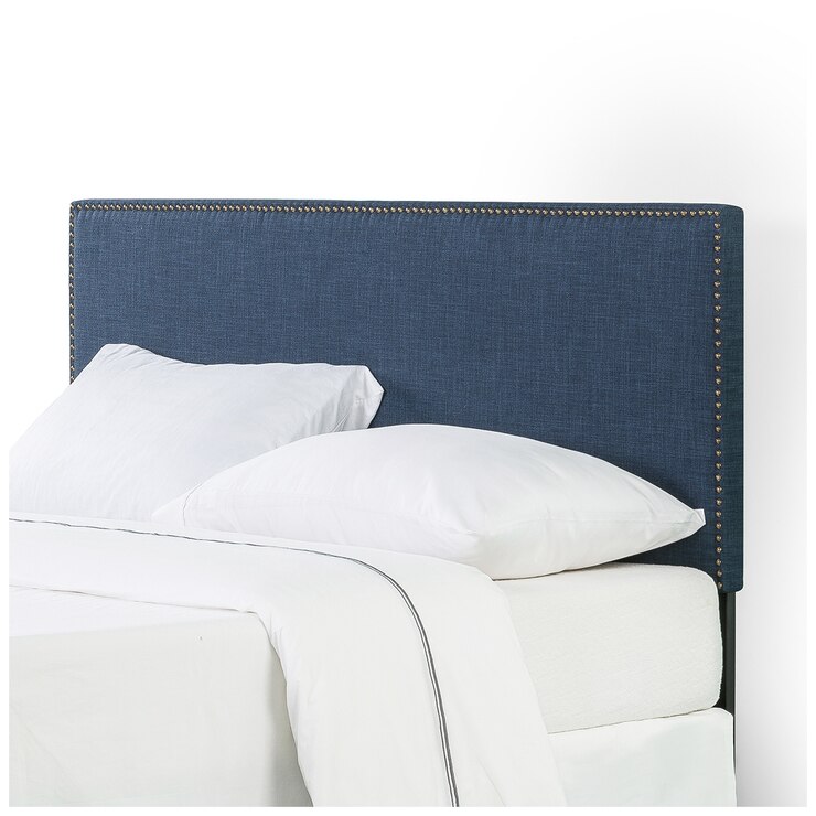 Blackstone Upholstered Nail Trim Headboard Queen Navy Costco Australia