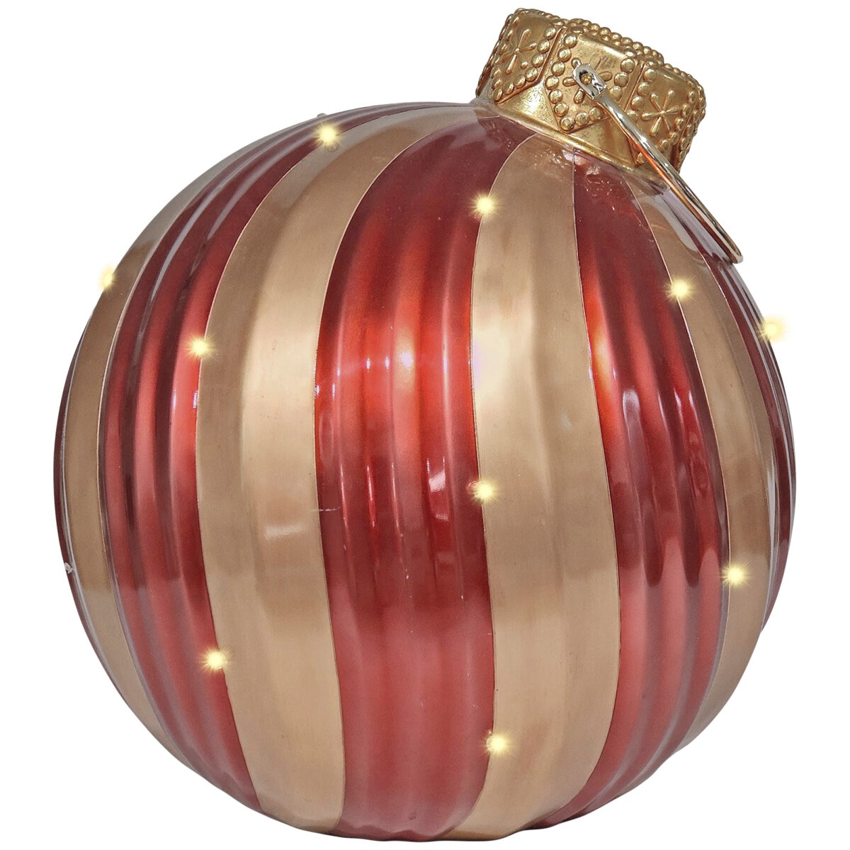 Oversized Christmas Ornament with LED lights Striped Co...