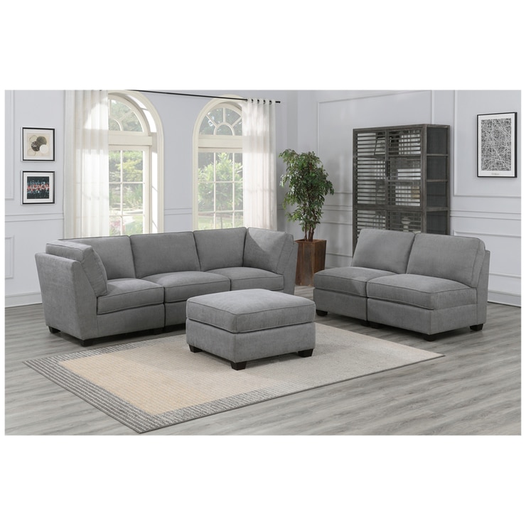 Bexley 6-piece Modular Fabric Sectional Grey | Costco Australia