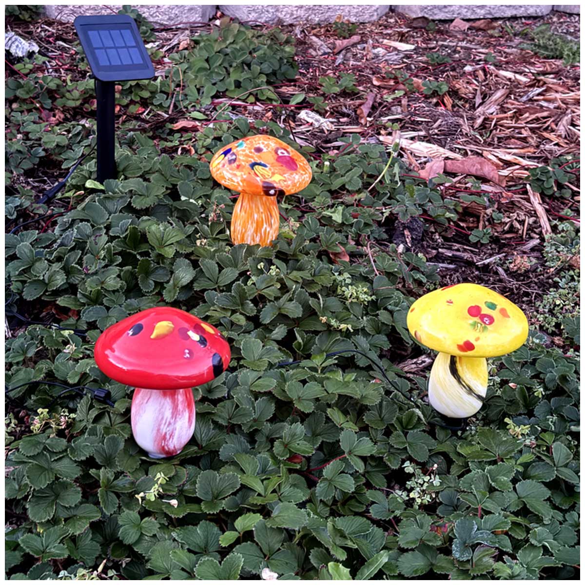 Infinity X1 Solar Landscape Light Glass Mushroom 3 Pack Infinity X1 Solar Landscape Light Glass Mushroom 3 Pack