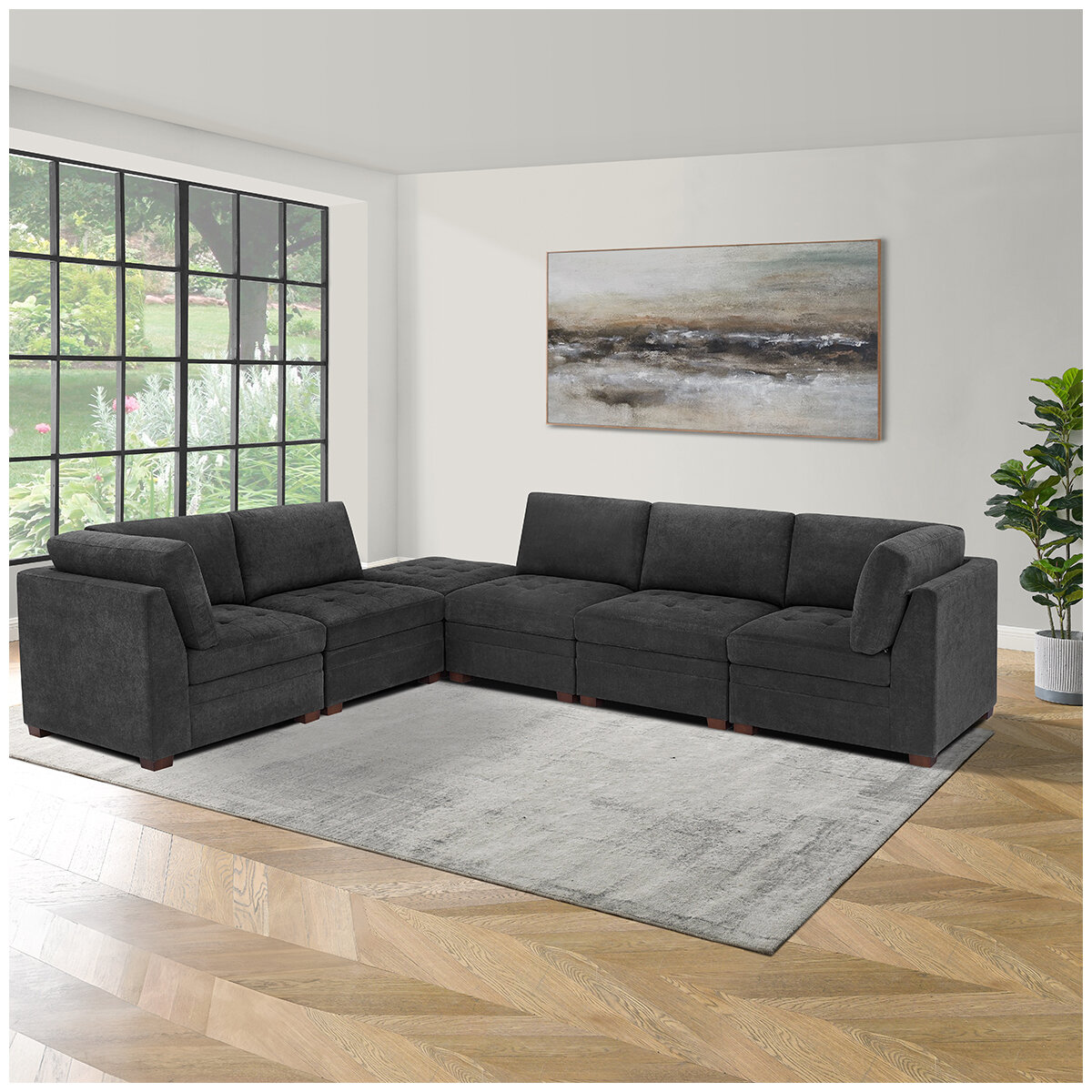 Thomasville 6 PC Modular Fabric Sectional