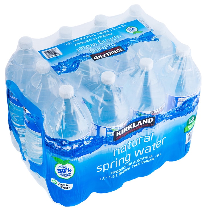 Kirkland Signature Natural Spring Water 12 x 1.5L Bottles | Costco ...