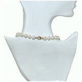 14KT Yellow Gold Fresh Water Pearl Necklace Knotted on Silk