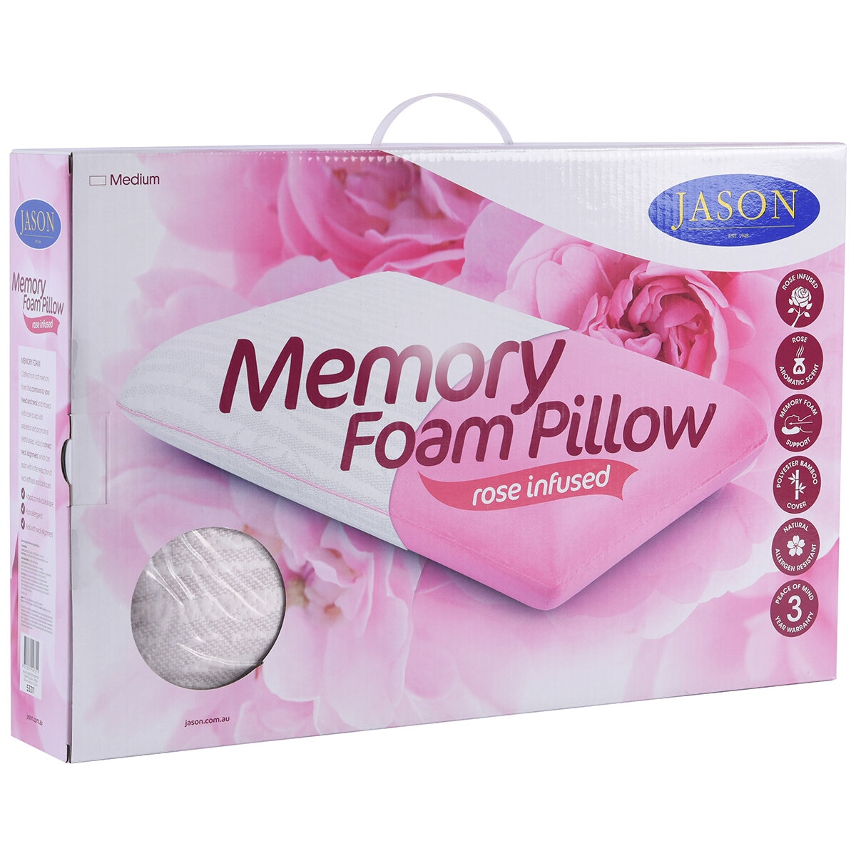 Jason Eucalyptus & Lavender Scented Memory Foam Pillow Rose