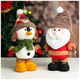 Standing Figurine 2 Piece Santa And Penguin