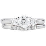 Platinum 1.00CTW Diamond Bridal Ring Set 0.62CTW Centre