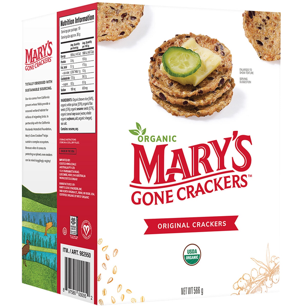 Mary's Gone Crackers Organic Original Crackers 566 gram