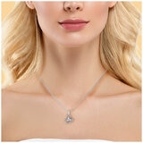 18KT White Gold 0.25ctw Round Brilliant Cut Diamond Clover Pendant/