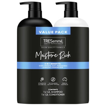 TRESemmé Moisture Rich Shampoo And Conditioner 2 x 1.2L