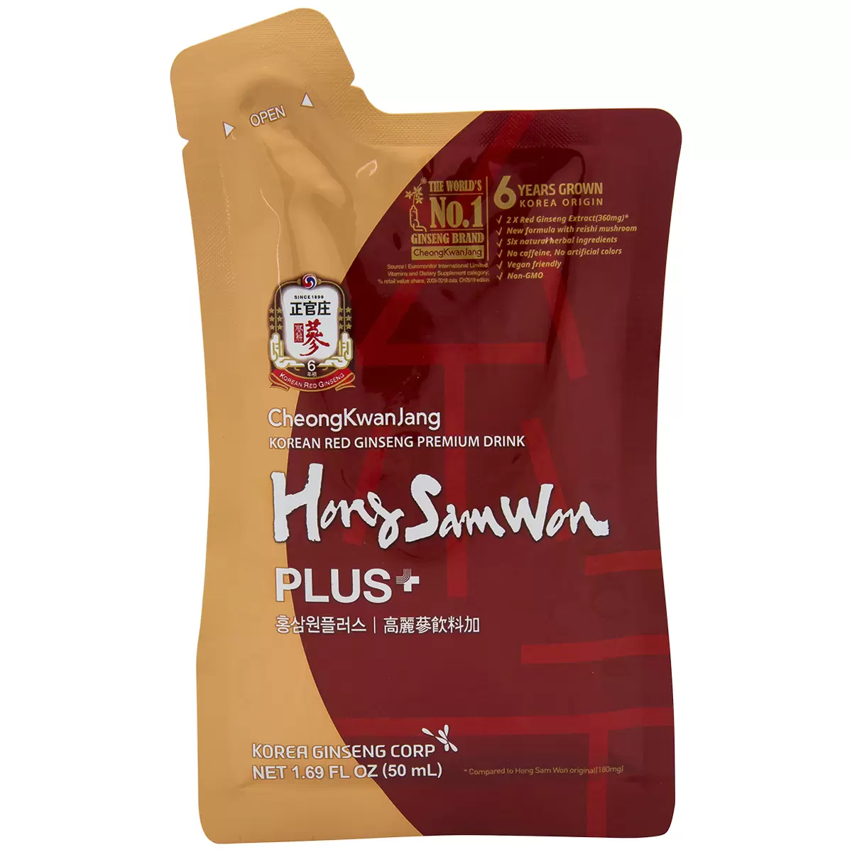 Hong Sam Won Plus Korean Red Ginseng Tea Pouch 30 x 50ml