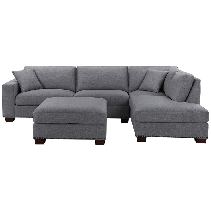 Thomasville Grey Fabric Sectional with Ottoman | Costco Australia