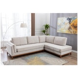 Zoy Monroe 2 Piece Stationary Fabric Chaise Sectional, White