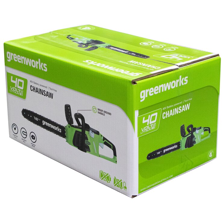 Greenworks 40v Li Ion Powered 40cm Cordless Chainsaw 20077 Kit Costco