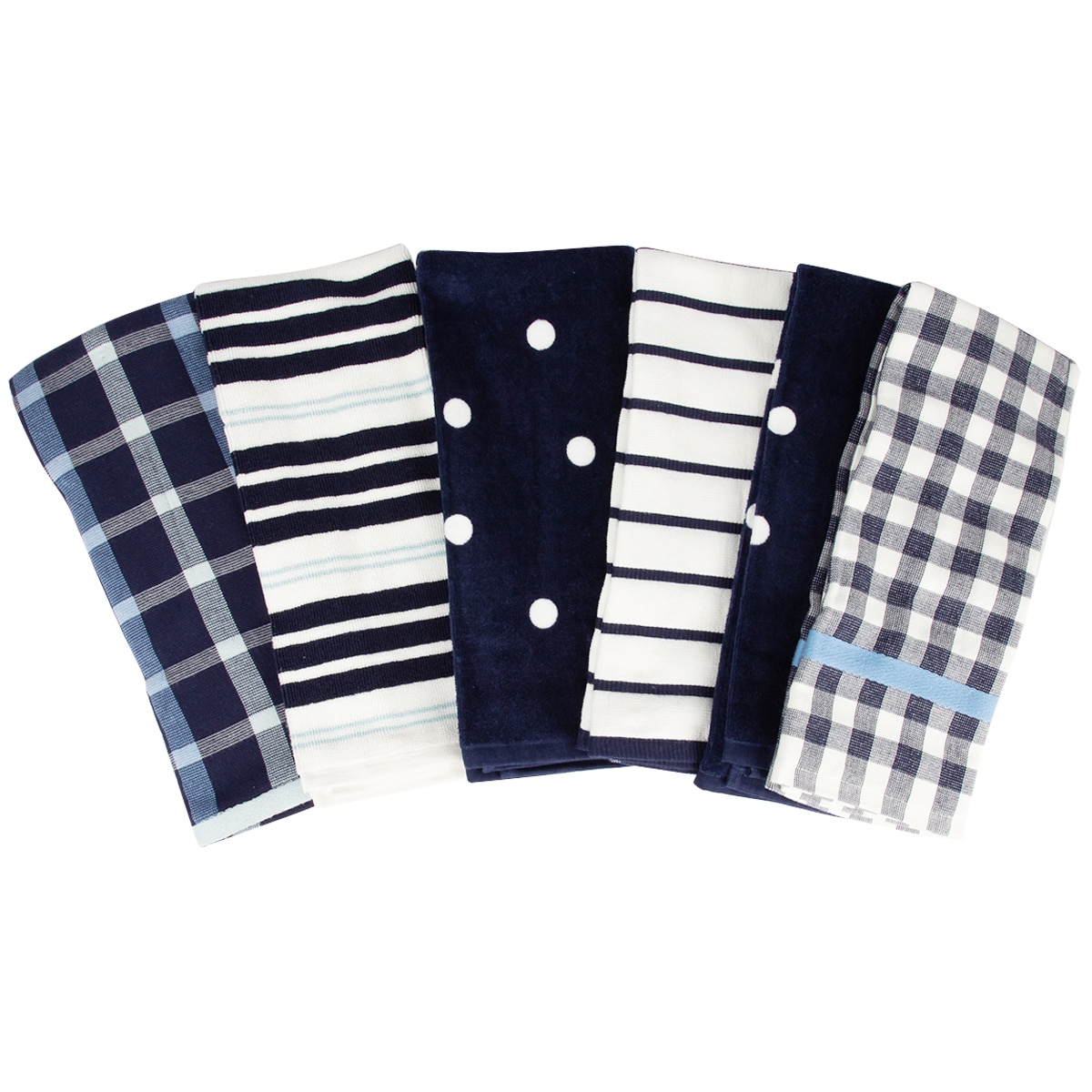 Kitchen Towels Cotton 6pk Navy Costco Australia   62180616437790 