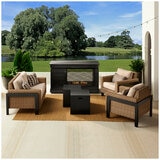 Agio Highcliff Woven Deep Seating Fire Set 6 Piece