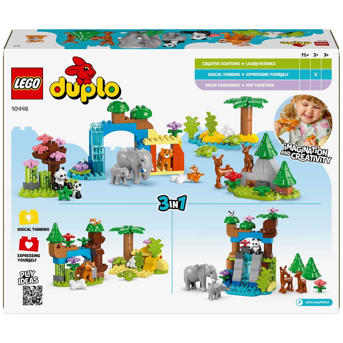 LEGO DUPLO Town 3 In 1 Wild Animal Families Set Learning Toy 10446