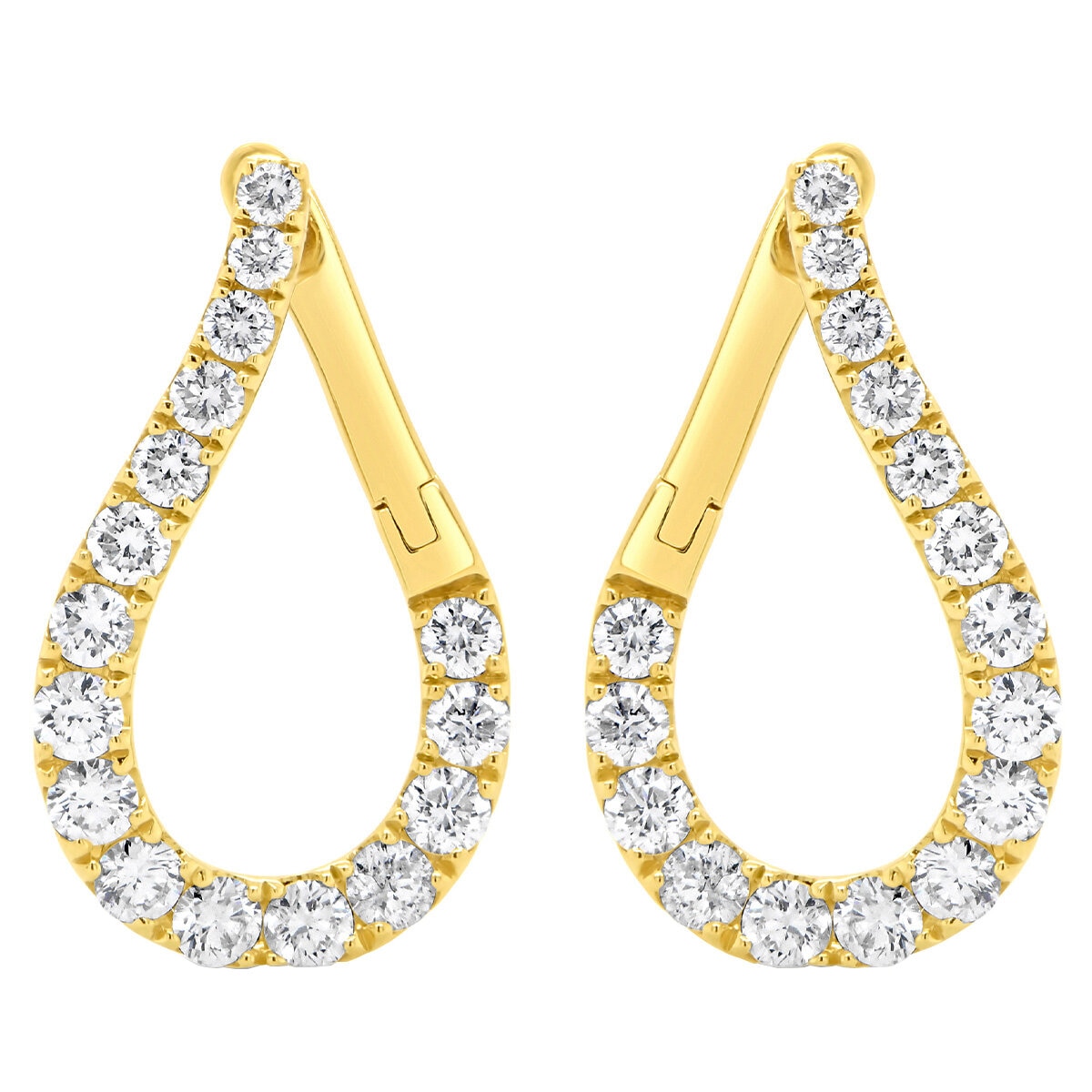 18KT Yellow Gold 1.38ctw Round Diamond Earrings/