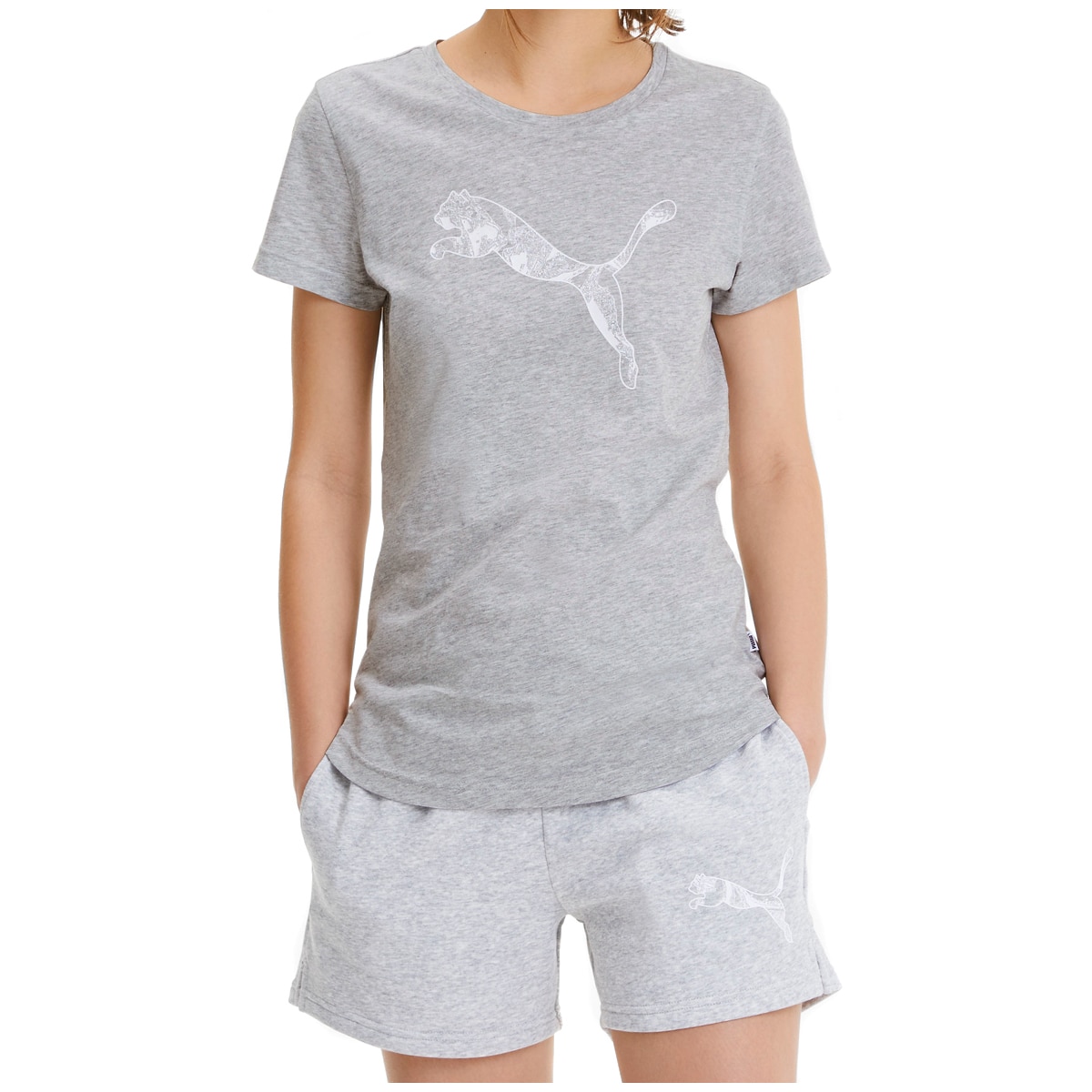 Puma-Women's Graphic Logo Tee - Grey