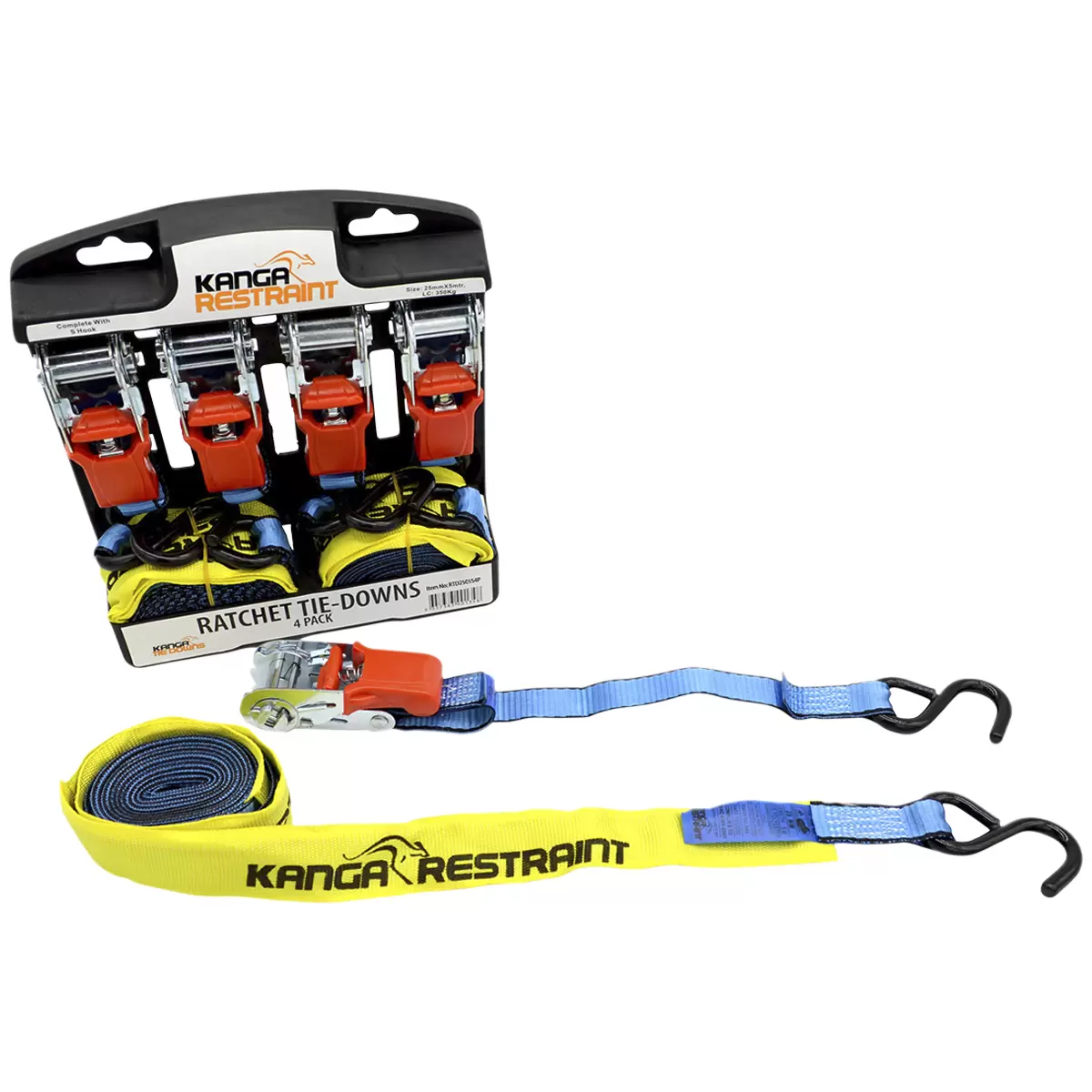 Kanga Restraint Ratchet Tie Down 4 Pack