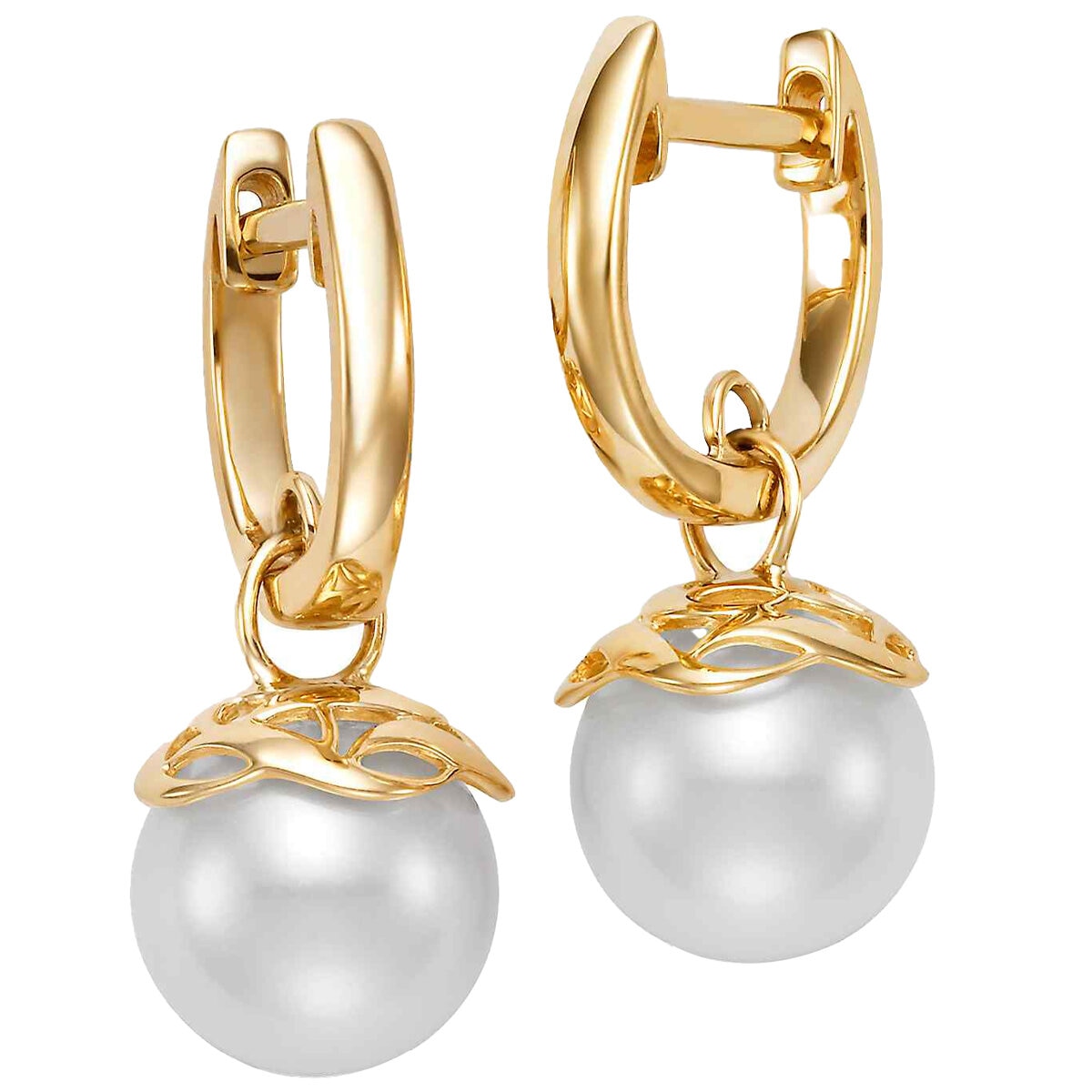 18KT Yellow Gold Freshwater Cultured Pearl Earrings